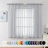 Chyhomenyc Light Grey Sheer Curtains 54 Inch Long 2