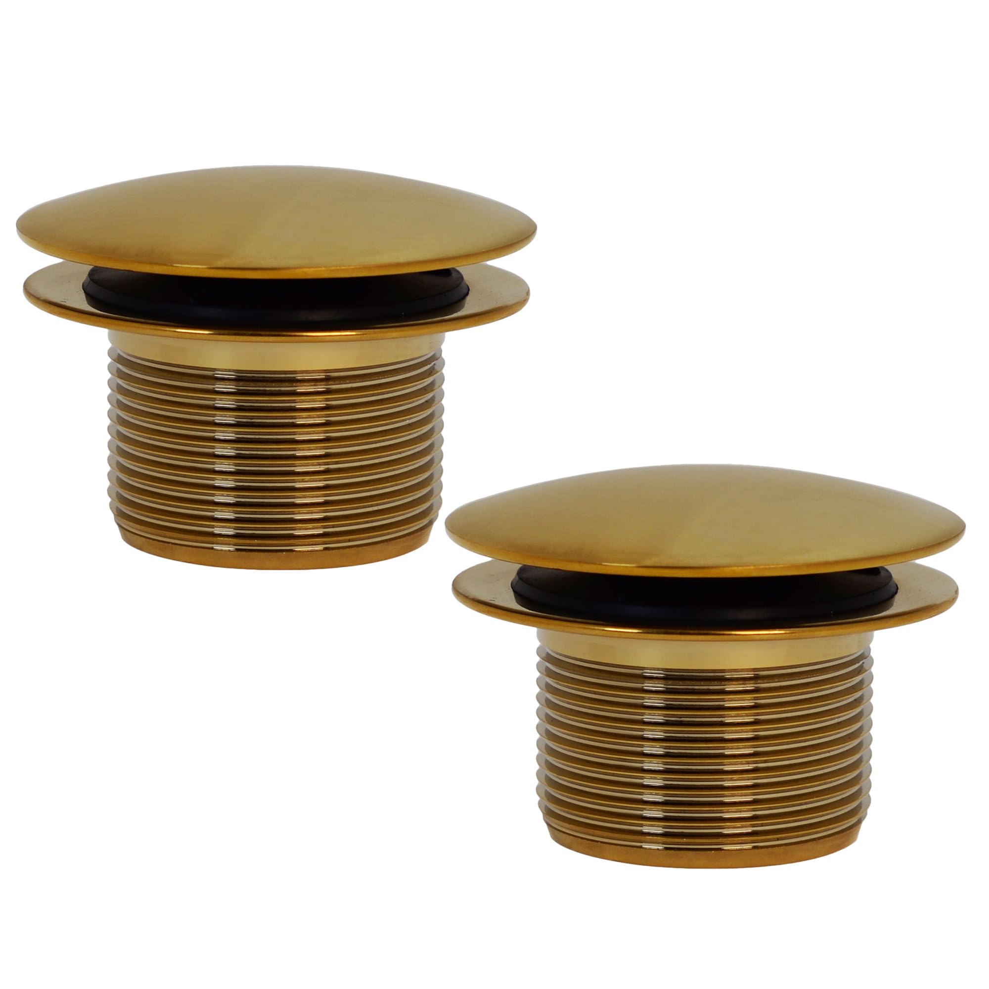 Westbrass D398R-2-18 1-1/2" NPSM Coarse Thread Mushroom Tip-Toe Bathtub Drain Stopper, Brushed Bronze (2-Pack) Image