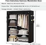 OPPAIYA Canvas Wardrobe 105x45x165 cm with 5 Shelves 1 Rail view 4