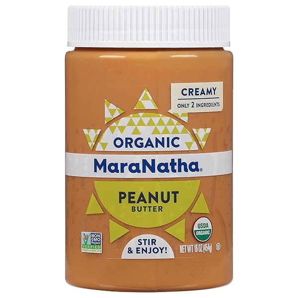 MARANATHA ORGANIC CREAMY PEANUT BUTTER, 16 OUNCE JAR