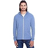 Threadfast Apparel Unisex Triblend Full-Zip Light Hoodie XL NAVY TRIBLEND