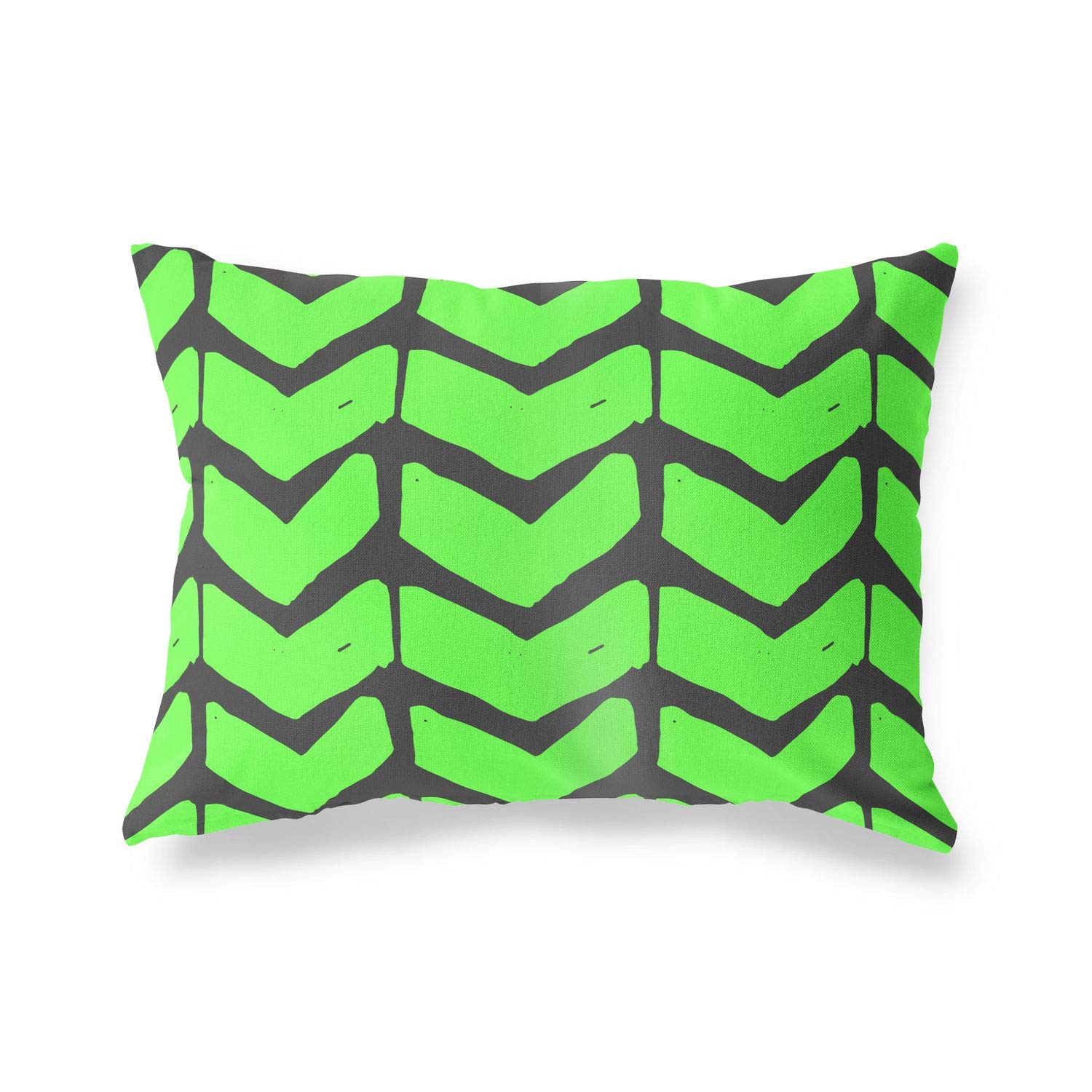 Bonamaison Decorative Cushion Cover Neon Green & Fume, Throw Pillow Covers, Home Decorative Pillowcases for Livingroom, Sofa, Bedroom, Size: 35x50 Cm - Designed and Manufactured in Turkey