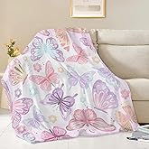 Butterfly Blanket Butterfly Gifts for Women Girls Super Soft Cozy Pink Butterflies Throw Blanket Warm Fuzzy Plush Fleece Bedding Decor Blanket for Kids Adults Bed 40"X50"