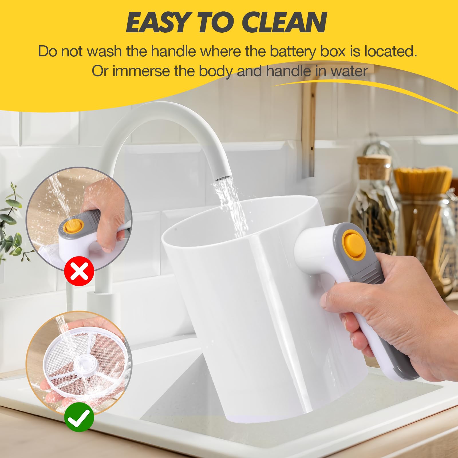 Electric Flour Sifter, Battery Operated Flour Sifter for Baking with Dough Scraper, Ergonomical Handle Flour Sieve for Cooking, Pastry Baking, Easy to Clean