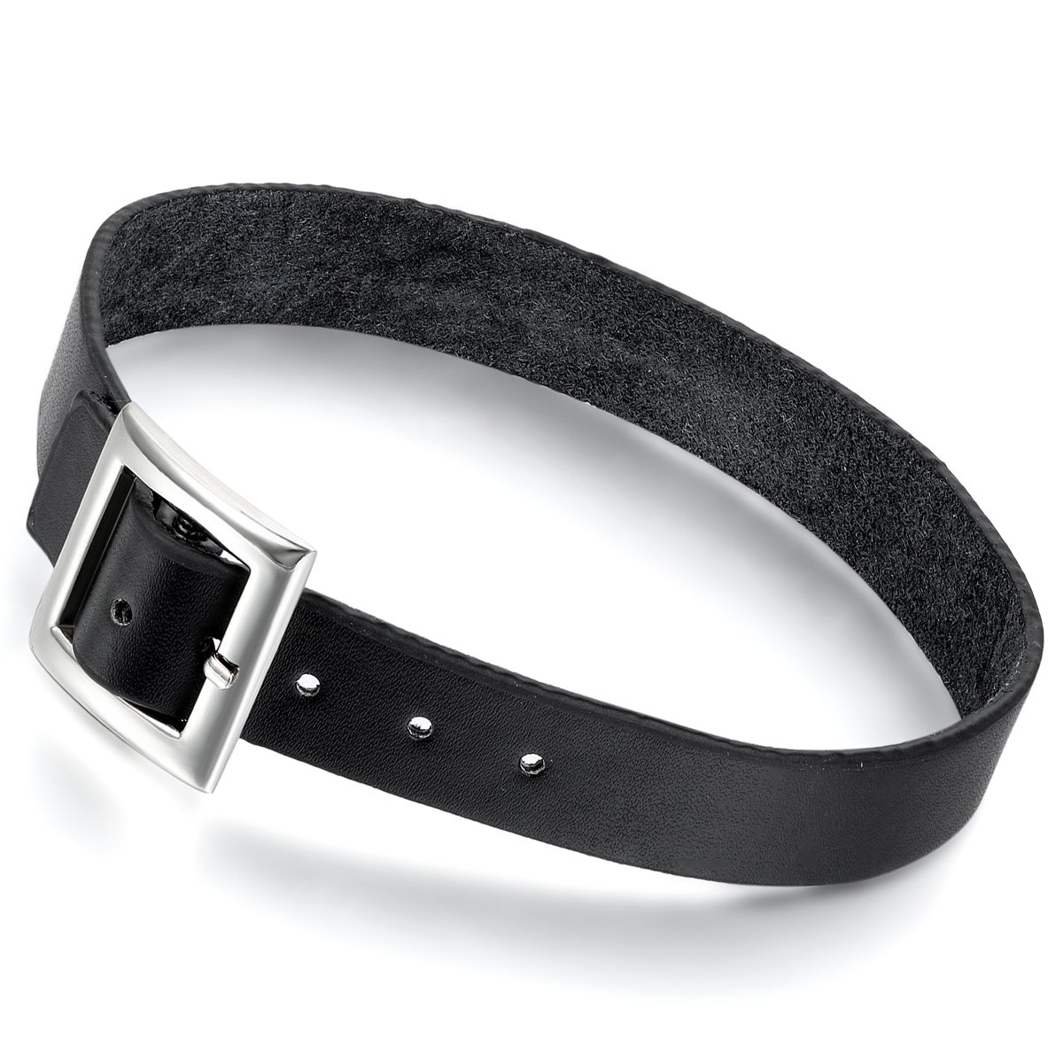 Cupimatch Vintage PU Leather Necklace Goth Rivet O-Ring Choker Collar for Women (Belt choker)