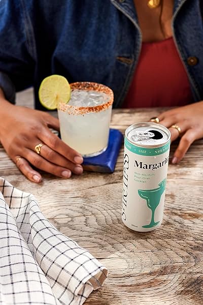 SPIRITLESS MARGARITA, NON-ALCOHOLIC POUR-OVER CANS, READY TO DRINK OR MOCKTAIL & COCKTAIL MIXER, VEGAN, 80 CALORIES, 8.45 FL OZ CANS (4 PACK)