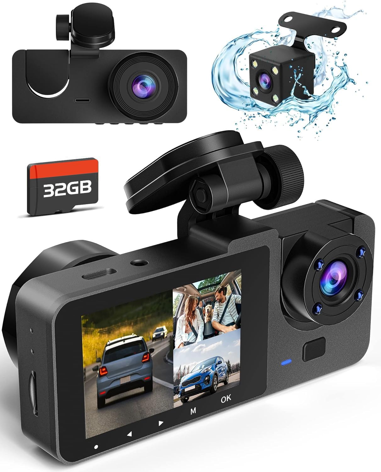 Photo 1 of Dash Camera for Cars,4K Full UHD Car Camera Front Rear with 32GB Card,Built-in Super Night Vision,2.0'' IPS Screen,170°Wide Angle,WDR, 24H Parking Mode, Loop Recording.