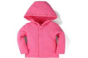 Minicoco 100% Cotton Baby Fall Hoodies Jacket, Comfortable Soft and Warm Baby Spring Jacket,0-24Months Solid-Coloured Coat