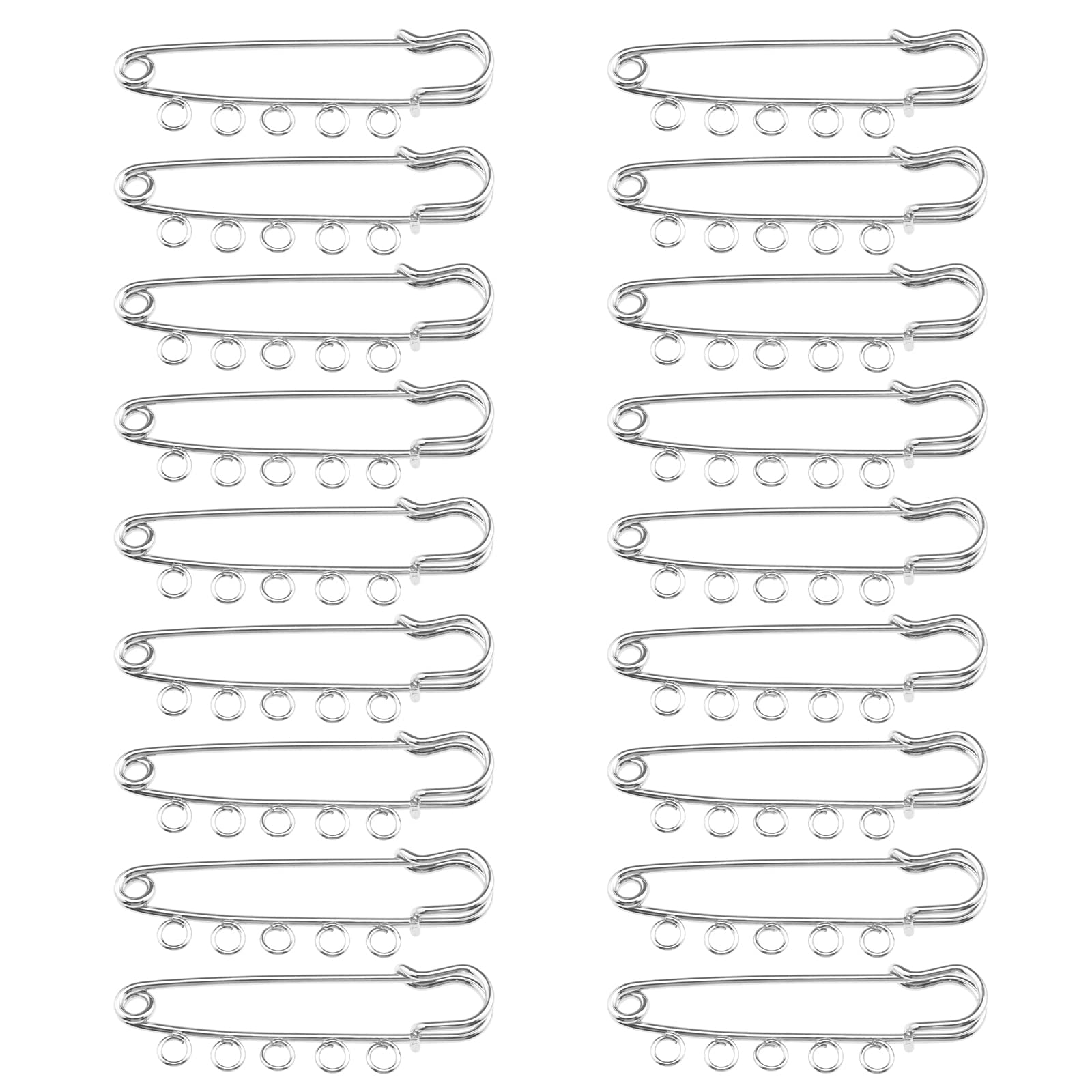 VGOL 20PCS Kilt Pins Safety Pins Brooch Pins Fasteners with 5 Holes for Shirts Blankets Purses Costume Design Findings Jewellery Making Craft 57mm