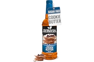 Syruvia Sugar Free Coffee Syrup, Cookie Butter Flavored Syrup for Drinks, Lattes, and Desserts – 25.4 fl oz
