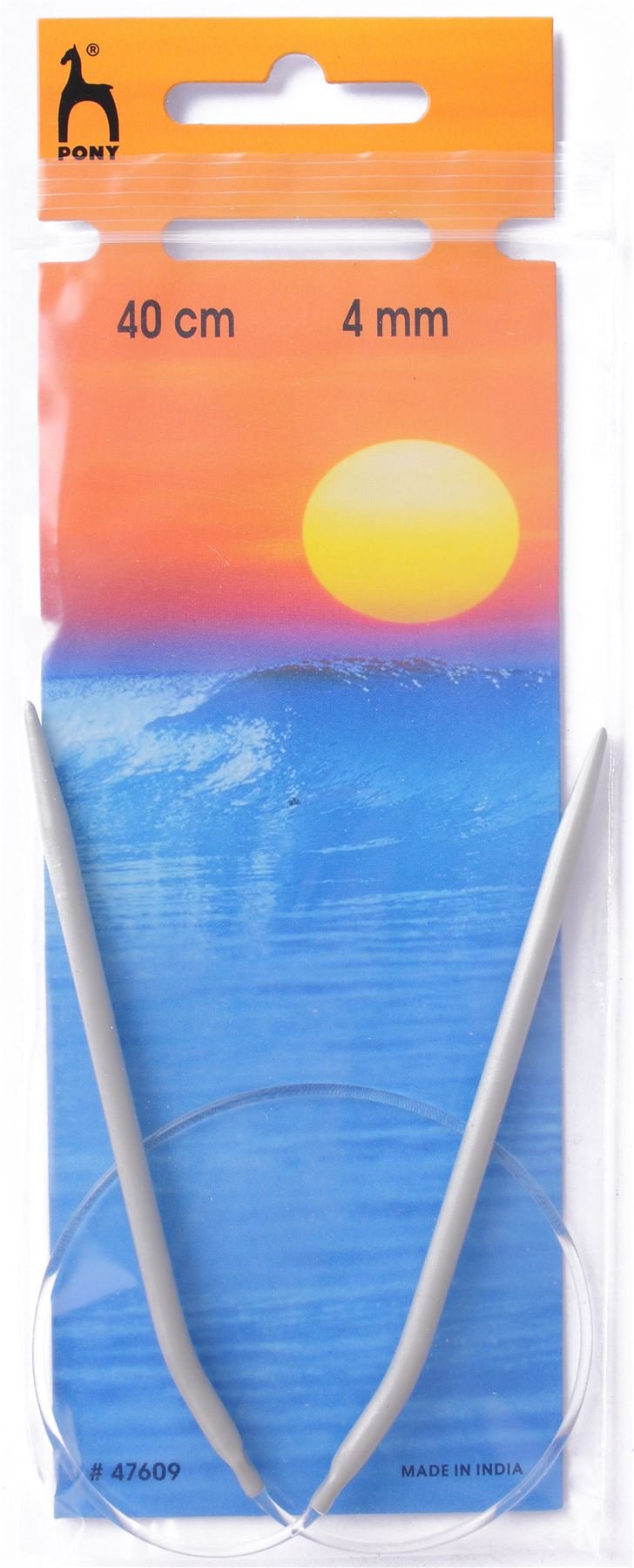 Crafty Capers Knitting Needle, 40cm x 4.00mm, Silver, Aluminium, Circular