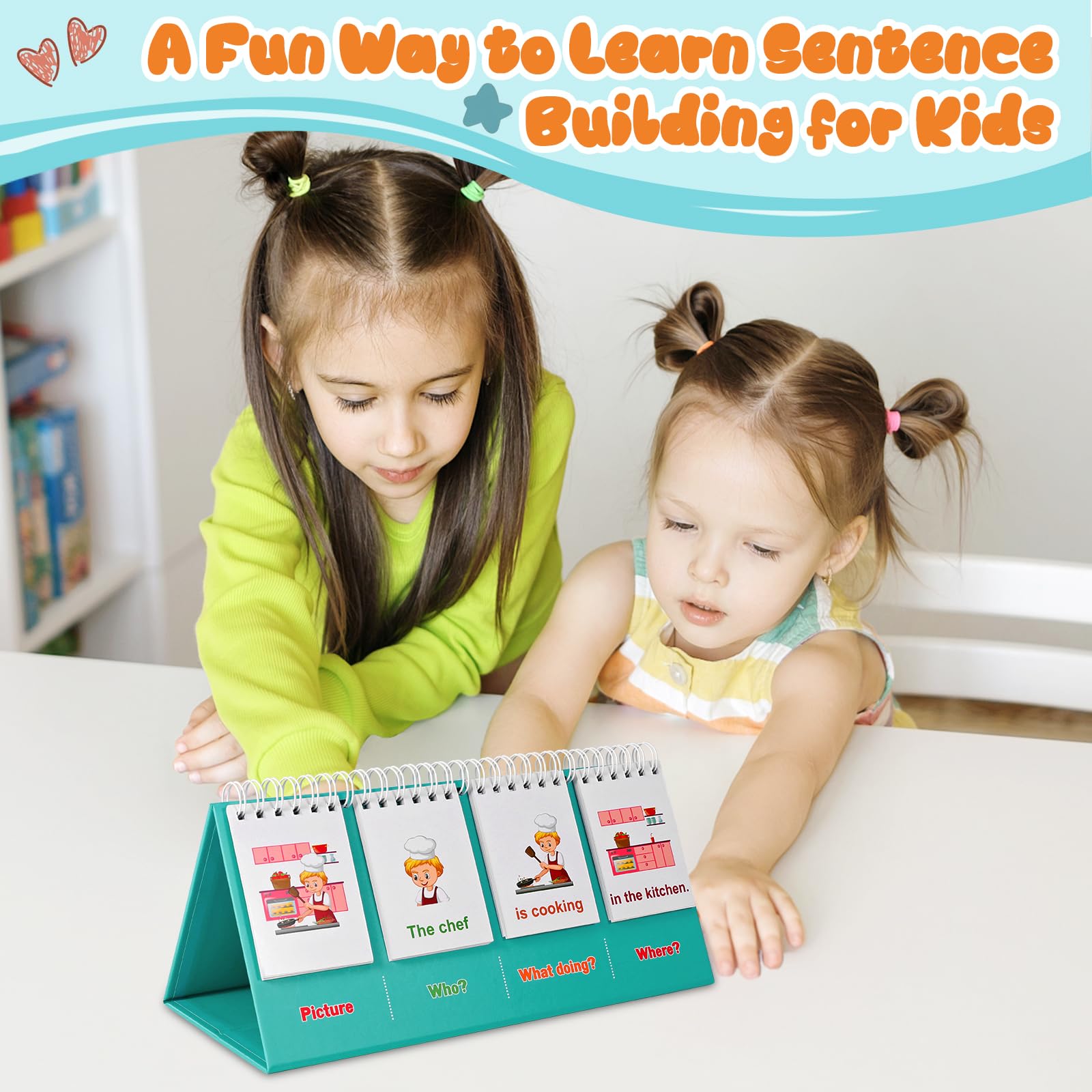 Sentence Building for Kids-Speech Therapy Materials, Kindergarten School Supplies, Preschool 1st 2nd Grade Classroom Must Haves for Homeschool Supplies, Special Education Toys and Games for Toddlers