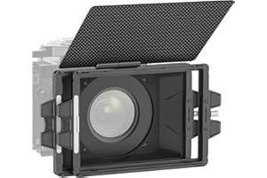 NEEWER Mini Matte Box with Two 4"x5.65" Filter Trays, 4 Circular Lens Adapters, Carbon Fiber Top Flag, Compatible with SmallR