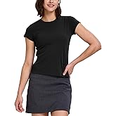 FAIABLE Women's Crew Neck Short Sleeve Basic Fitted Cotton Baby Tee
