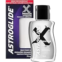 Astroglide Silicone Lube (74 mL), X Premium Personal Lubricant, Extra Long-Lasting Silky Sex Lube, Travel-Friendly Size