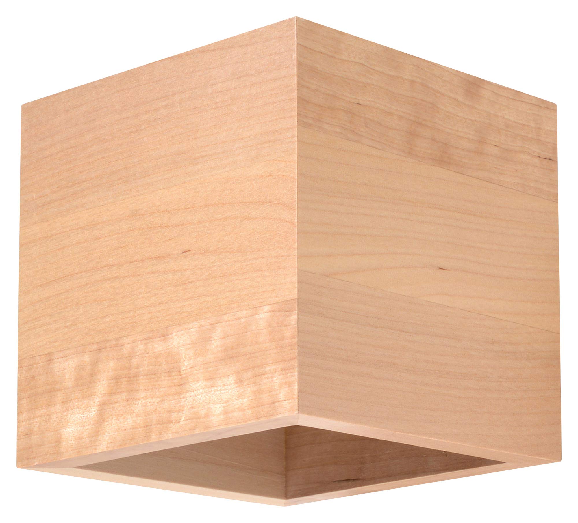 SOLLUX lighting Quad Wooden Wall Light with Rectangular Shade, Lamp for Living Room, Dining Room, Wall Lighting, Kitchen Lamp, Made of Natural Wood, 10 x 12 x 10 cm