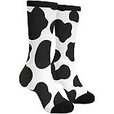 Unisex Fun Novelty Crazy Crew Socks Cows Print Dress Socks