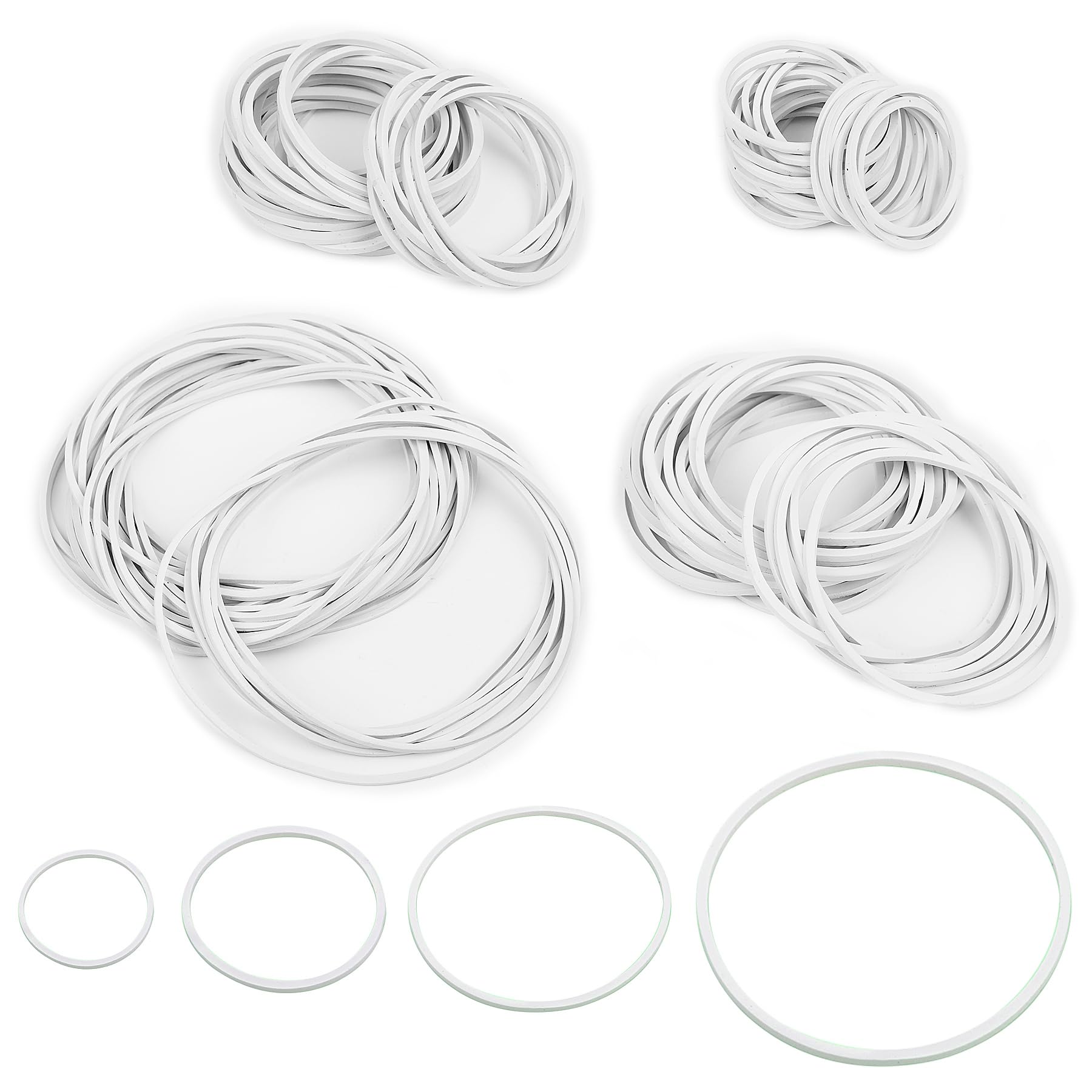 White Elastic Bands Heavy Duty 400Pcs Thick Rubber Bands 2.5/4/5/7CM Natural Strong Money Elastic Bands Wide Rubber Band Stationary Stretchable Bands for Home School Office Workshop Accessories