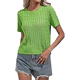 MINTLIMIT Women's Short Sleeve Sweater Tops Lightweight Pullover Shirts 2025 Spring Summer Trendy Casual Blouses