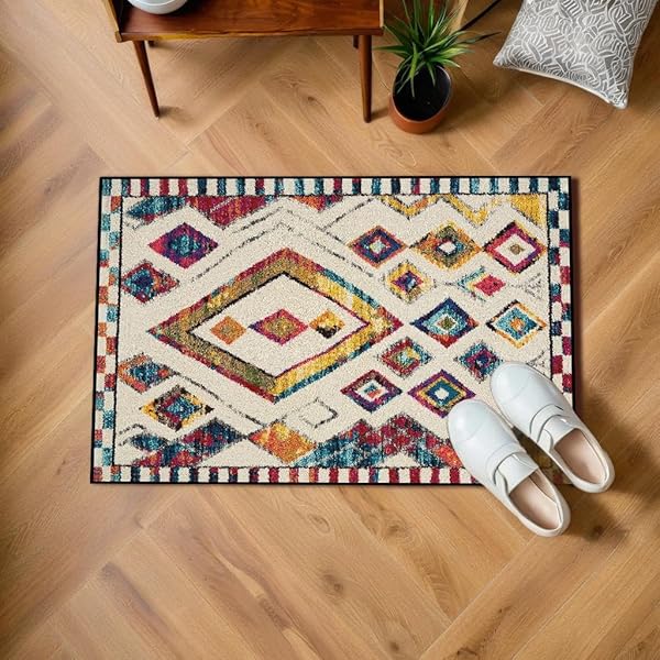 BENEDICT 2X6 ABSTRACT GEOMETRIC AREA RUG, NON SLIP...