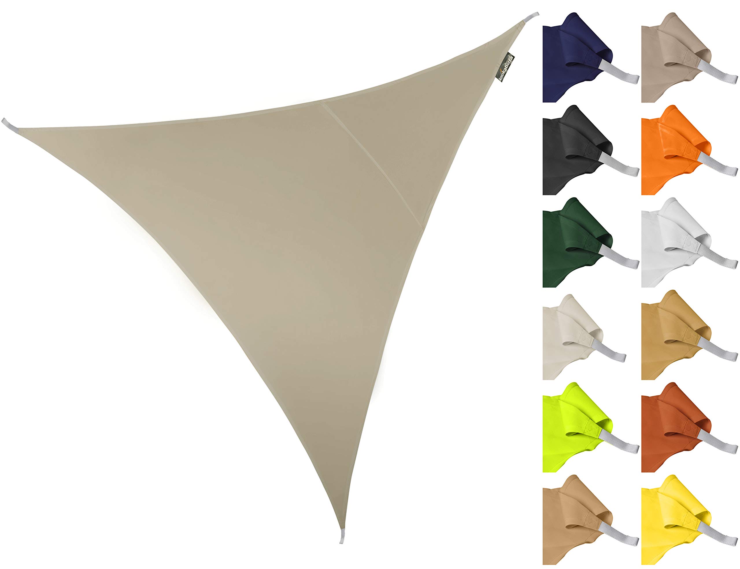 Kookaburra 2m Triangle Water Resistant Garden Patio Sun Shade Sail Canopy 96.5% UV Block with Free Rope (Mushroom)