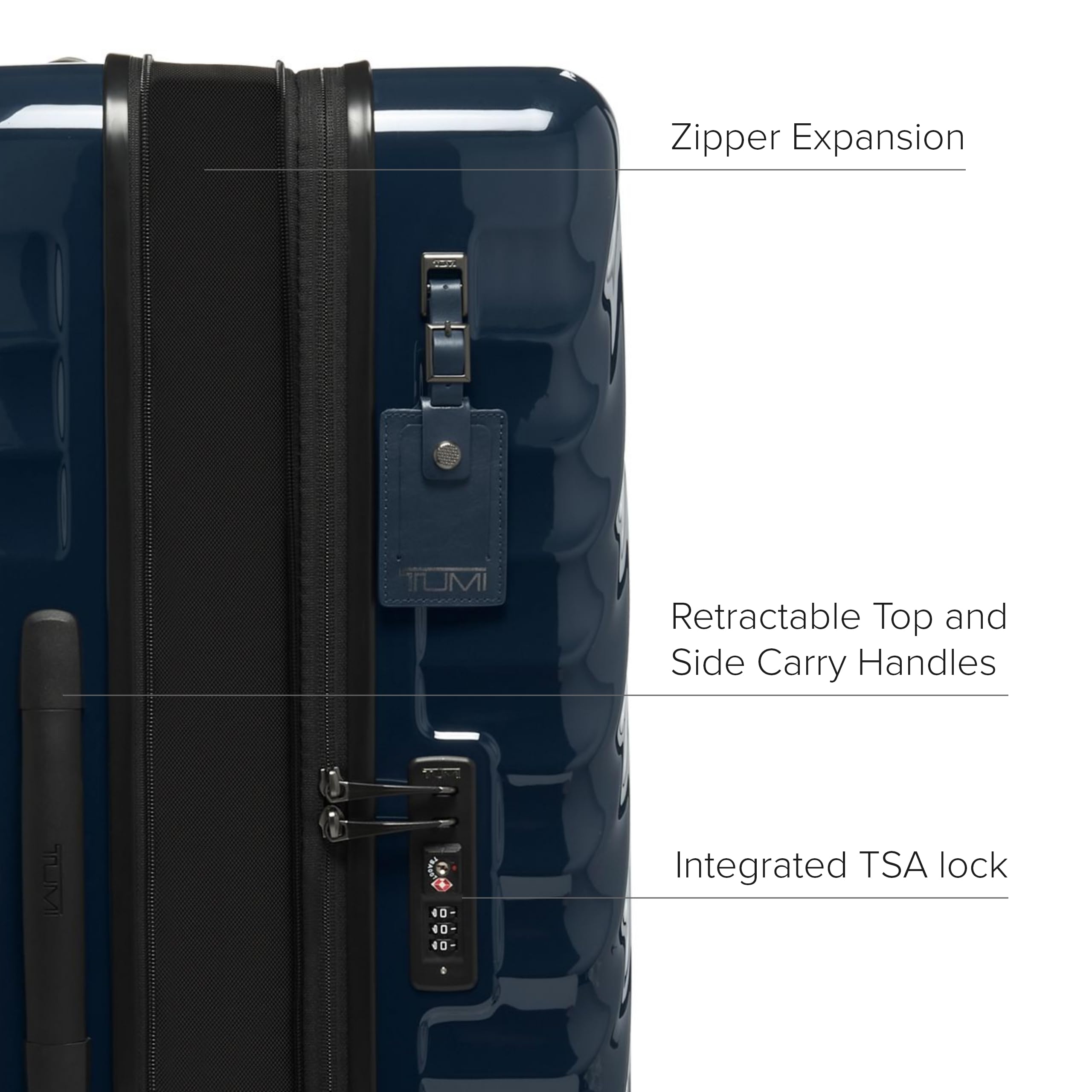 TUMI 19 Degree Extended Trip Expandable 4 Wheeled Packing Case - Hard Shell Suitcase - Roller Suitcase Checked Bag - Navy