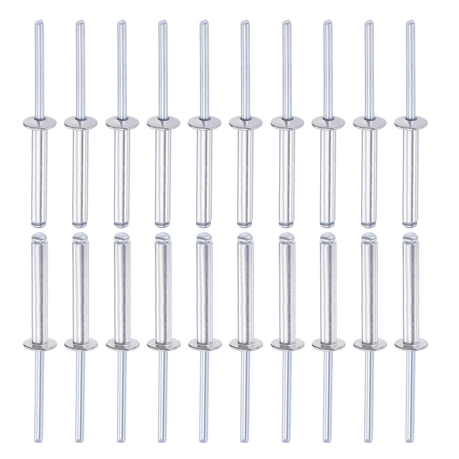 DTGN 5mm x 35mm (DXL) Blind Rivets - 60Pack - Good for Machinery Joining - Aluminum Dome Open End Rivet — image 1