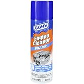 GUNK Engine Cleaner &ndash; 50 State Compliant Foamy Spray with Plastic Covers &ndash; Expanding Foam Quickly Removes Grease, Oil, Dirt &amp; Road Grime - Clings to Surfaces for Easy Rinse &ndash; 17 oz (Case of 12)