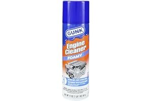 GUNK Engine Cleaner – 50 State Compliant Foamy Spray with Plastic Covers – Expanding Foam Quickly Removes Grease, Oil, Dirt & Road Grime - Clings to Surfaces for Easy Rinse – 17 oz (Case of 12)