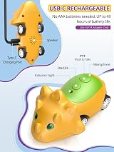Inspireyes Kids Walkie Talkies 2 Pack Dinosaur Toys 3 7 48H Rechargeable view 5