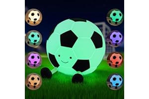 YISUN Soccer Night Light, Cute Silicone Night Light for Kids, Rechargeable LED Nursery Lamp with Touch 7 Colors Change, 3 Lev