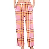 U2SKIIN Womens Flannel Pajama Pants, Soft Plaid Pj Bottoms with Pockets Fleece Lounge Printed Sleepwear Warm