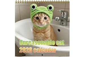 2026 Cat Wall Calendar 12 Month, 2026 Funny Cat Wall Calendar with Funny Expression Moment Pictures, Selfies Holidays Planner