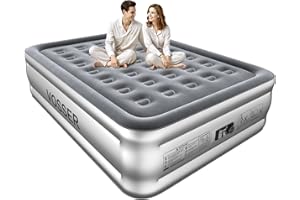 VOSSER Air Mattress Queen with Built in Pump,Blow Up Mattress in 3 Mins,18'' Raised Self Inflatable Mattress,Portable Airbed for Home,Floor&Travel,Queen Size Air Matress for Adults,660LB Max,Silver
