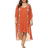 Chrisuno Women's Plus Size Bathing Suit Cover Ups Swimsuit Coverups Dress Soft Crochet Bikini Beach Skirt
