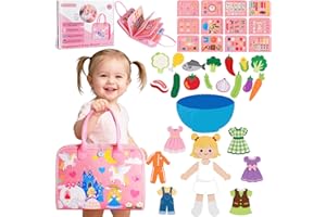 MJDYTYT 13-Page Baby Busy Book for Toddlers 1-3, Montessori Busy Board Toys for Toddlers 2 3 4 Year Old Boys & Girls, Educational Activities to Learn Fine Motor Skills, Portable Travel Toys for Airplane & Car