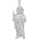 Claddagh Gold .925 Sterling Silver 4-1/4" Christian Saint Jude Thaddeus Patron Saint of Lost Causes Charm Pendant