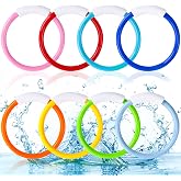 8PCS Pool Diving Swim Toys for Kids Summer Pool Swimming Party Favor Games | Colorful Dive Rings Underwater Training Sinking Throwing