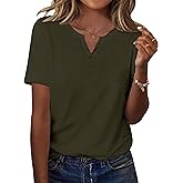 Zeagoo Womens Summer Tops Casual Short Sleeve V Neck Shirts Business Dressy Work Blouses