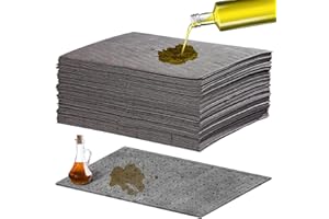 MAUKUDIR 35 Pcs Oil Absorbent Pads, Oil Absorbing Sheets 15" x 20" Oil Spill Mat, Clean and Clear Oil Absorbing Sheets Oil Pads for Home Garage Basement Restaurant and Kitchen(Gray)