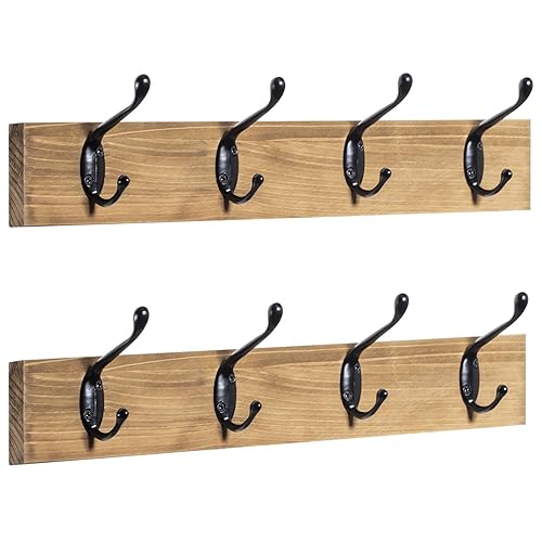 Rustic Coat Rack Wall Mounted, Pack Wall Coat Hooks Coat Hat
