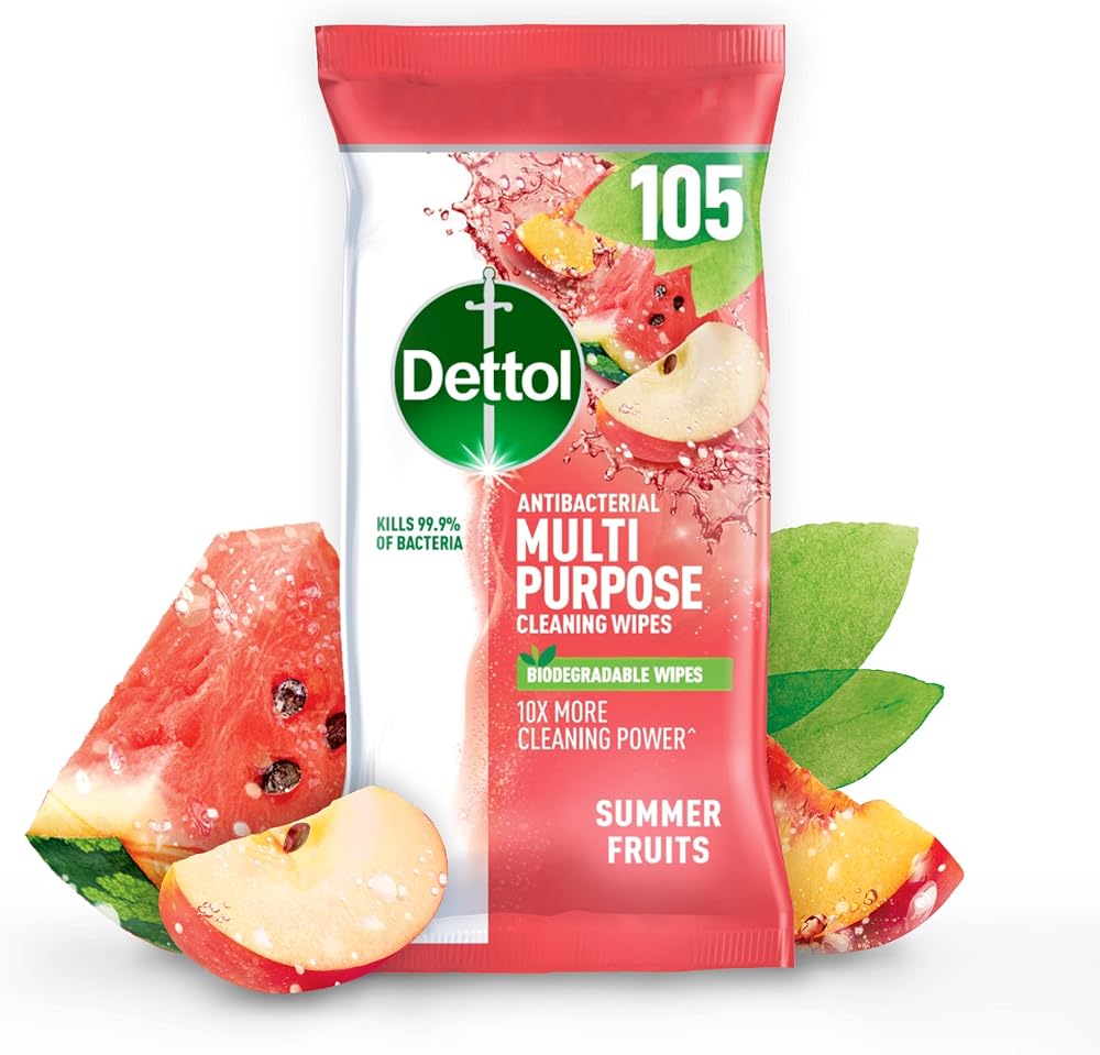 Dettol Antibacterial Cleaning Wipes Summer Fruits 105s Brand New