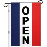 Open Flags for Business Sign 12x18 Inch Double Sided Open Garden Flag 3 Ply Fabric Durable Polyesters for Outside Indoor lawn House Outdoor Yard Sign Garden Decor