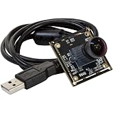 Arducam 1080P Low Light WDR Ultra Wide Angle USB Camera Module for Computer, 2MP CMOS IMX291 160 Degree Fisheye Mini UVC USB2.0 Webcam Board with Microphone, 3.3ft Cable for Windows Linux Mac OS