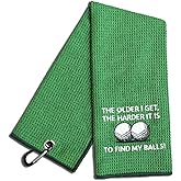 WUUCKOO The Older I Get The Harder It is to Find Embroidered Golf Towel, Funny Golf Towels for Golf Bags with Clip, Birthday Retirement Gift for Grandpa Dad Brother Golfer, Golf Accessories for Men