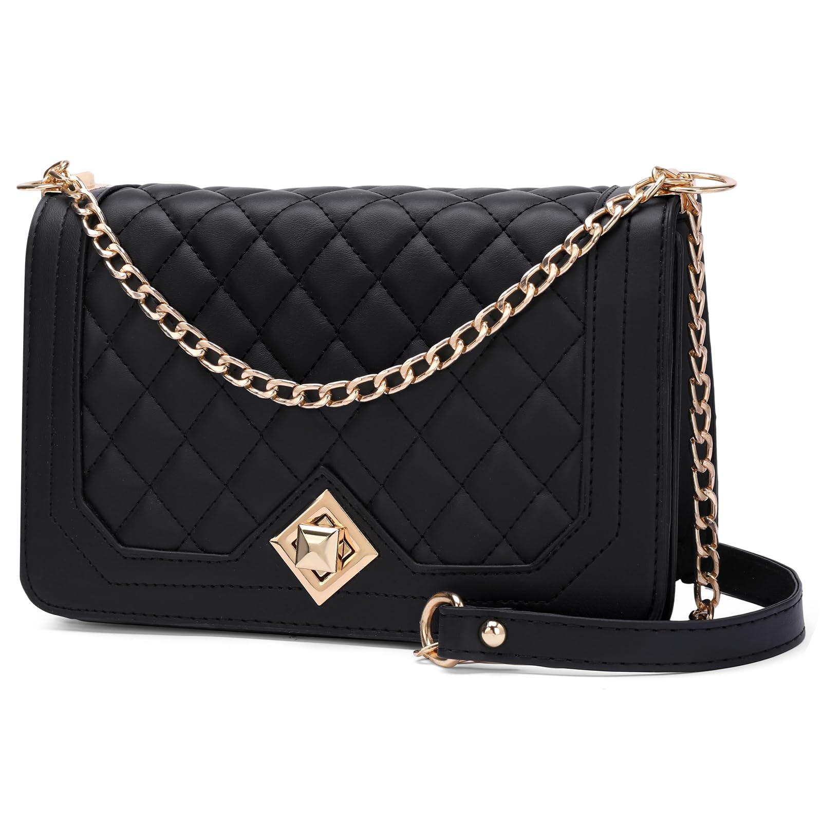GOIACII Quilted Crossbody Bags for Women Summer Trendy Shoulder Bag Ladies Chain Designer Purse