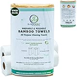 Bamboora Pack of 2 Reusable Bamboo Paper Towels - Lint free, Zero Waste, Recyclable, Eco Friendly Paper Towels, 2x 20 Organic