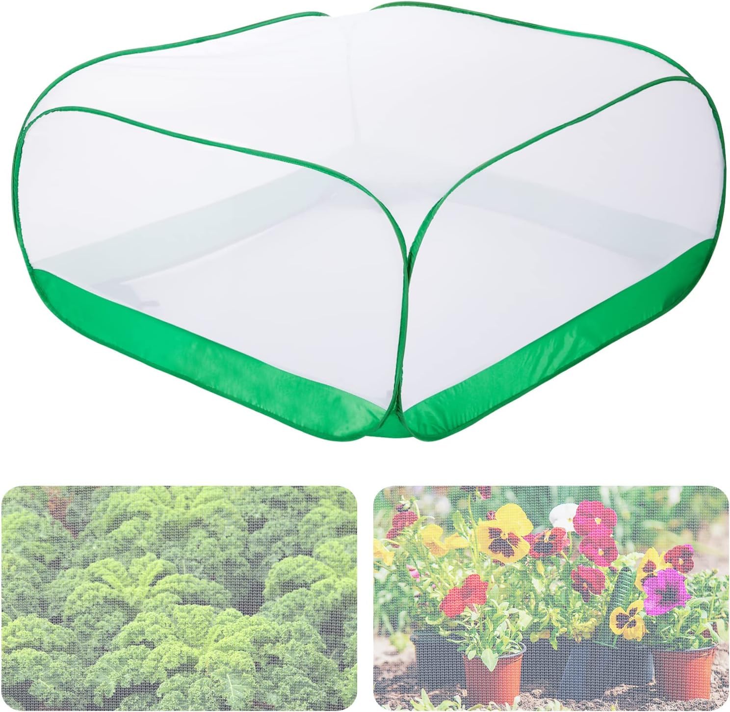 LATERN Pop-up Plant Mesh Cover, 100CM x 100CM x 50CM Garden Insect Netting, Fine Mesh All Round Anti Insect Cover for Plant Fruits Vegetables Seedlings Herbs