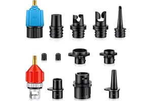 Treela Inflatable Air Pump Adaptor Compatible with SUP Inflatable Car Air Compressor Valve Adaptor with 9 Valve Nozzle for Paddle Board Boat