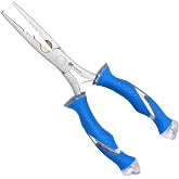 CUDA 8" Titanium Bonded Stainless Steel Freshwater Pliers 18112 Durable Fishing Hooks Remover, Ring Splitter with Mono &amp; Fluorocarbon Cutter